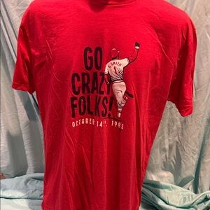 Red Graphic T-Shirt with Sports Print